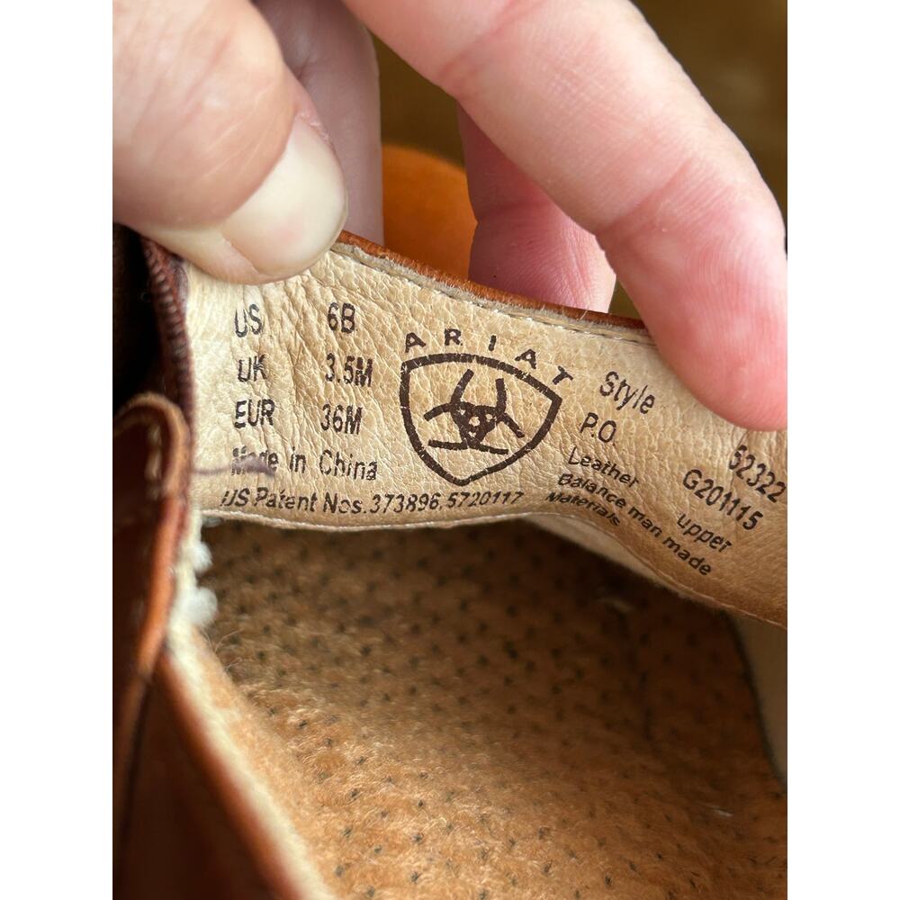 Women’s Ariat Paddock Brown Leather Comfort Clog Western Ankle Boots 6 B - Picture 10 of 10